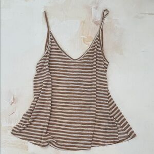 Brown and Cream Striped Camisole